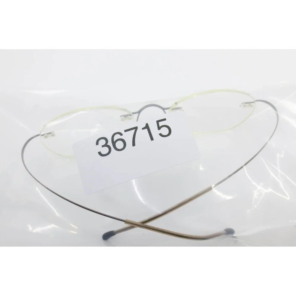 Silhouette Titan Minimal Art 7610 Rimless Oval Eyeglasses Purple Gold 50 19 150
